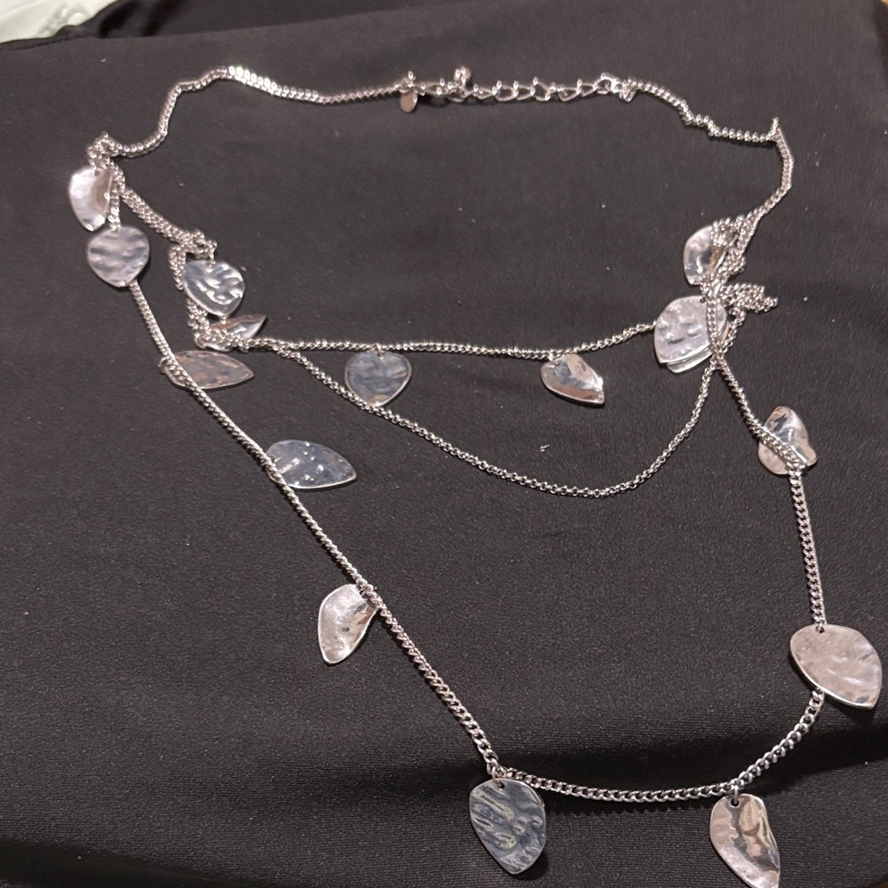 Expressions Silver Leaf Charm Necklace